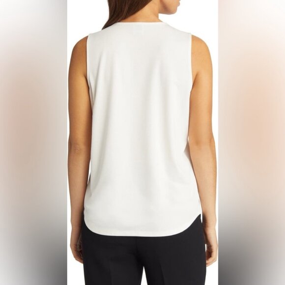 NWT Women's ANNE‎ KLEIN Harmony Knit Pleat Neck Shell Sleeveless Top | Size M - Picture 2 of 8